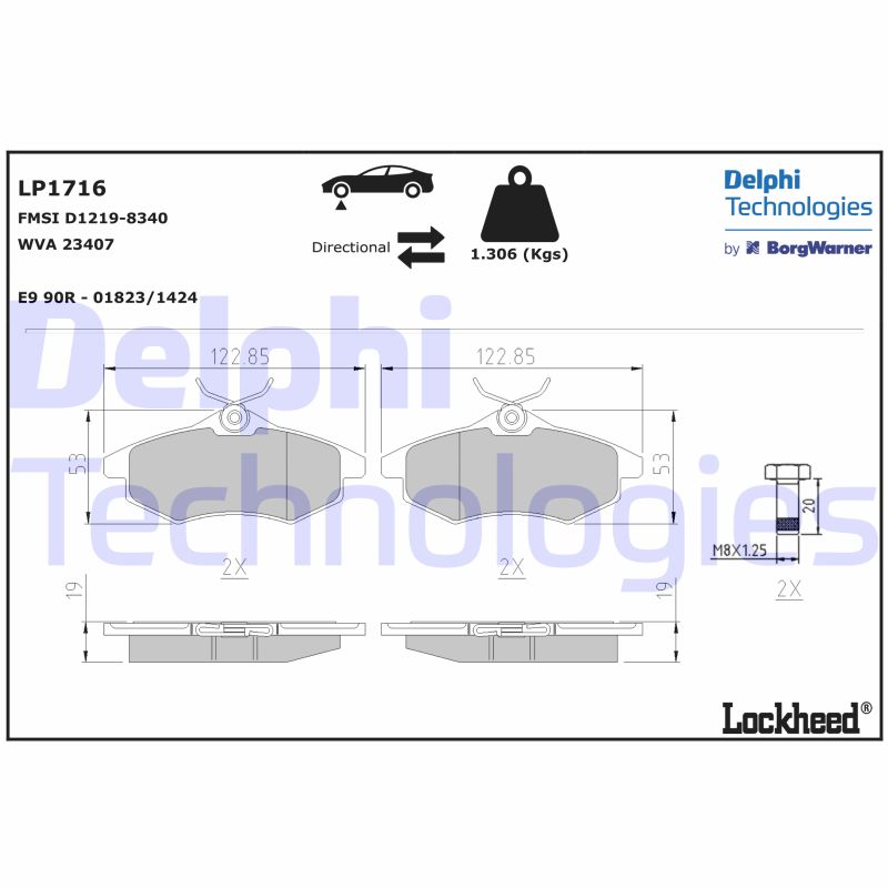 Citroen C2 Ön Fren Balata OEM 425236 Citroen C2 Ön Fren Balata OEM 425236